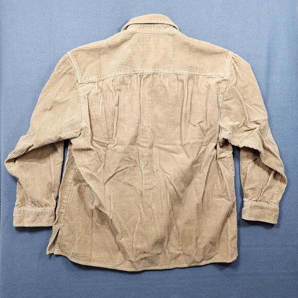 Vintage Common Man Dale Waters Corduroy Shirt Shacket Large Tan Wide Wale Woods - Picture 2 of 12